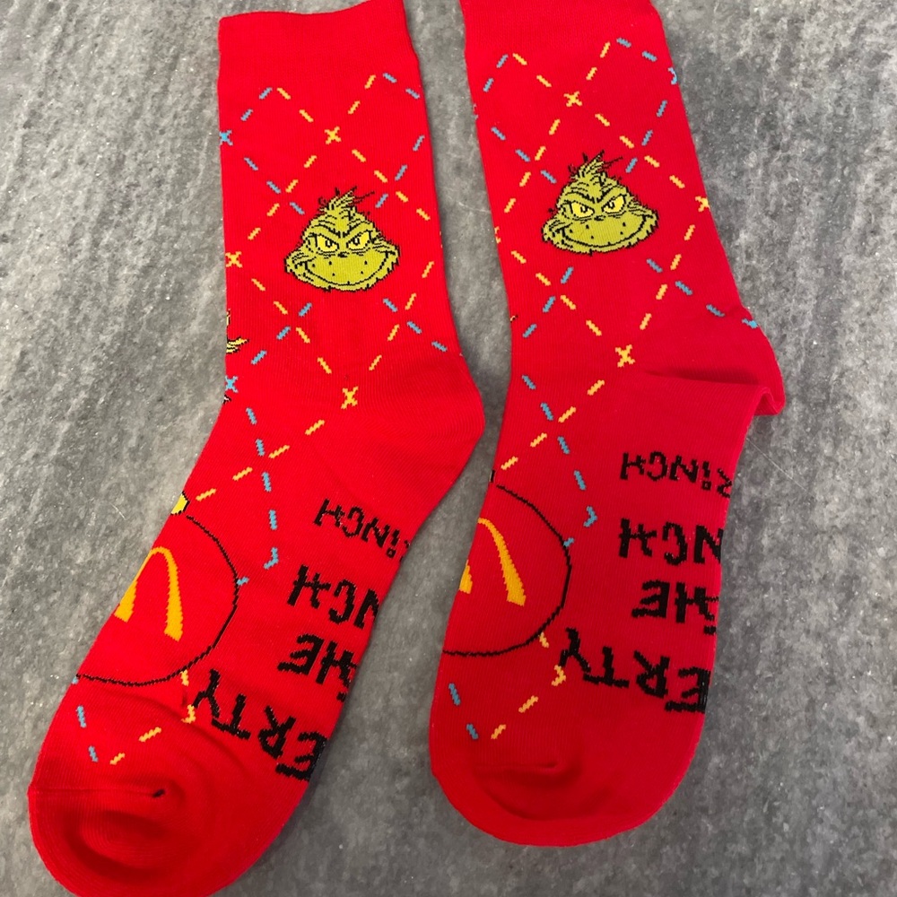 McDonald's Red Grinch Socks